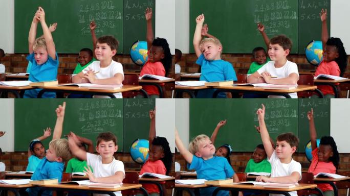 小学生上课时听和举手