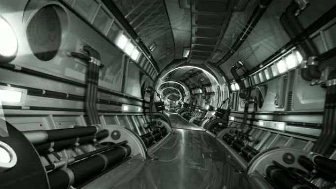 科幻宇宙飞船隧道之旅。