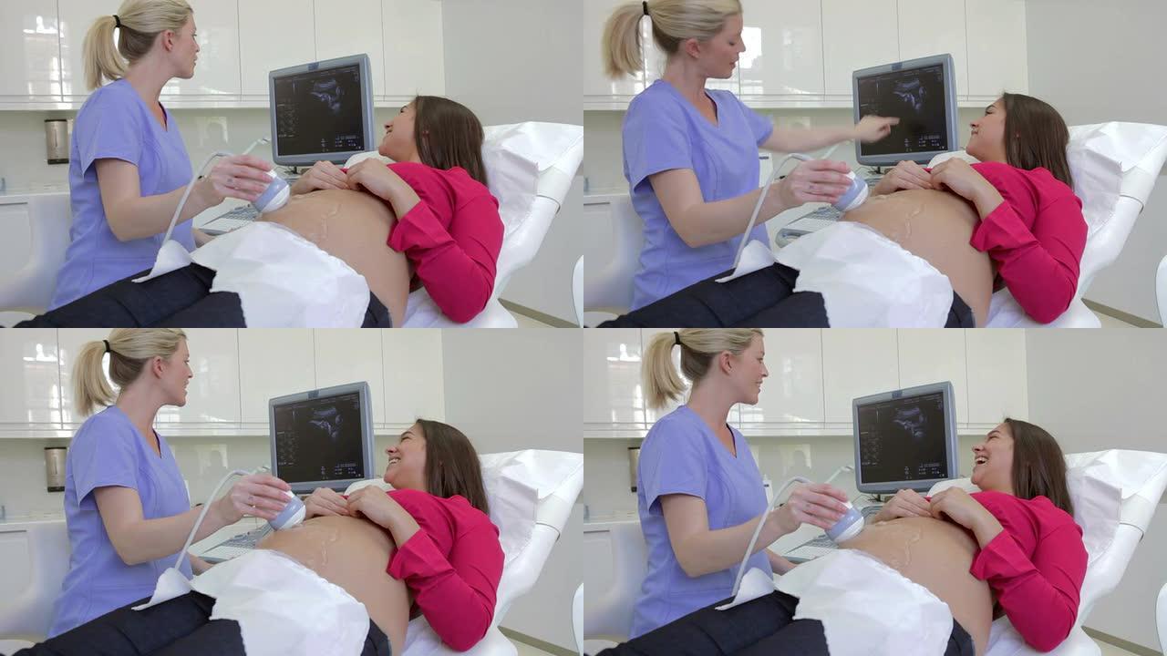 孕妇进行超声波扫描