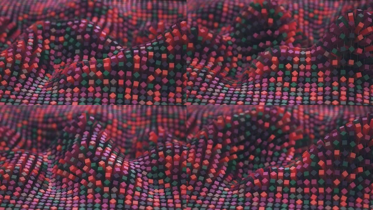 4k彩色网络分子网格。