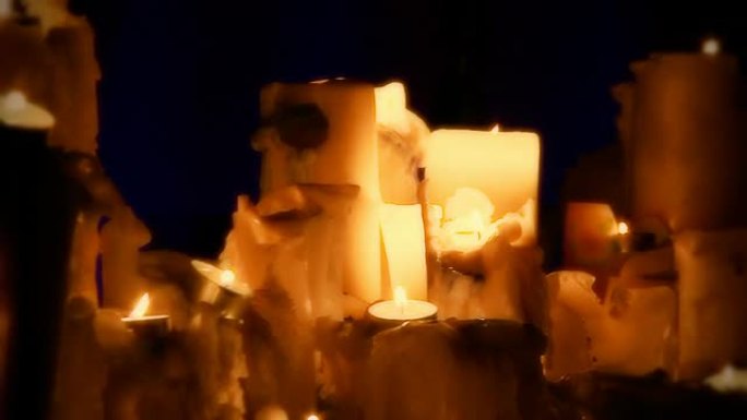 蜡烛在一组-多莉轨道通过全高清