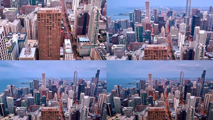 芝加哥市的鸟瞰图