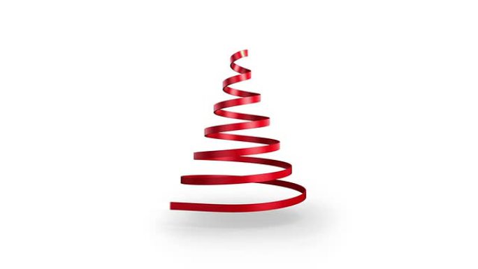 丝带旋转形成圣诞树形状
