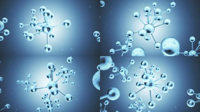 抽象物理科学分子背景-可循环3D动画