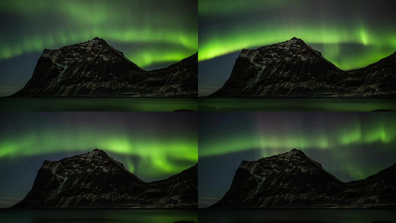 时间流逝: 山上的北极光