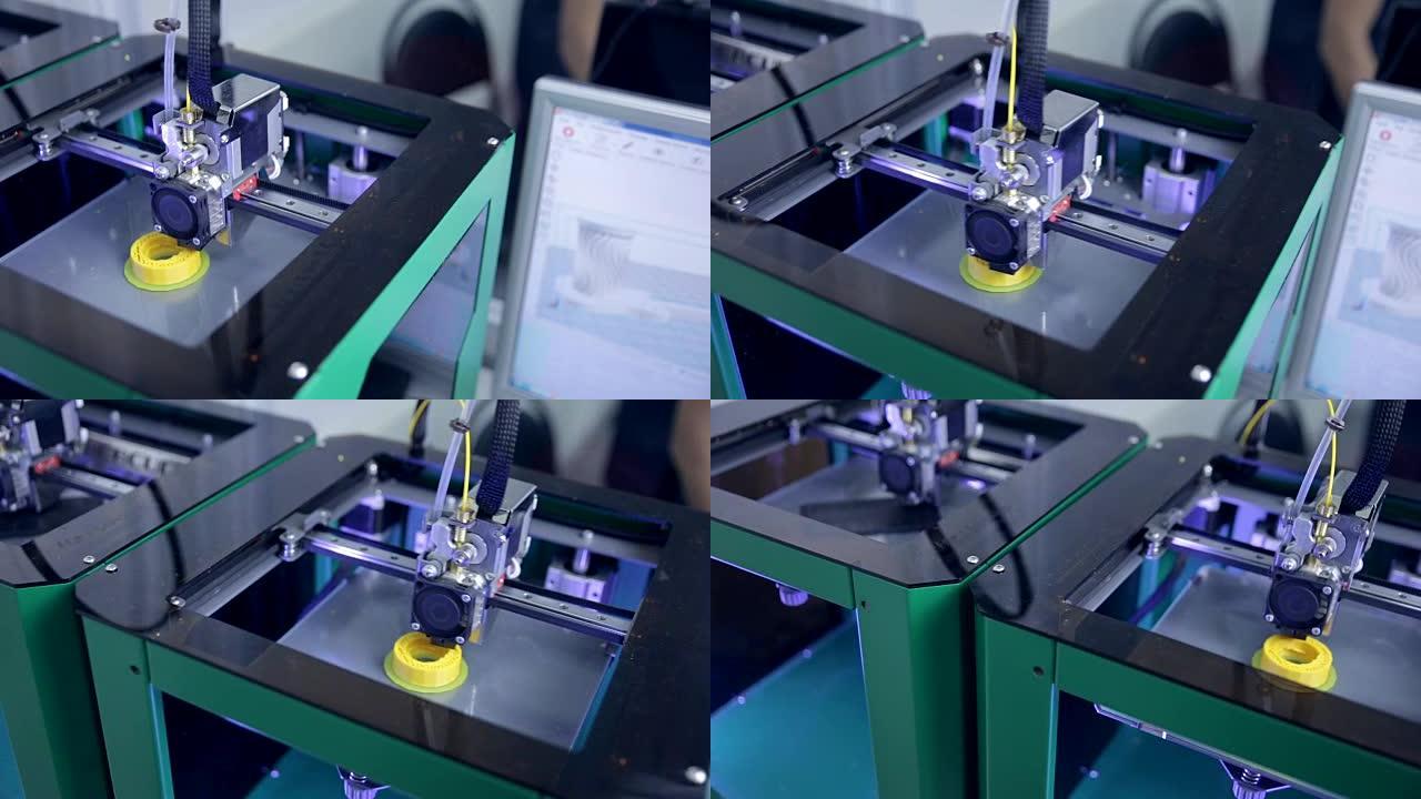 3D打印机工作，打印工业元素