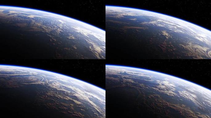 从太空看到地球的惊人景色。超高清。4K. 3840x2160。无缝循环。
