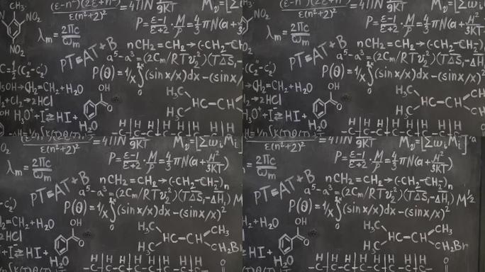 化学和数学方程式墙壁房间背景