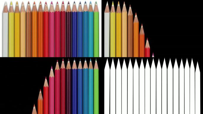 彩色铅笔动画-垂直循环（带Alpha）