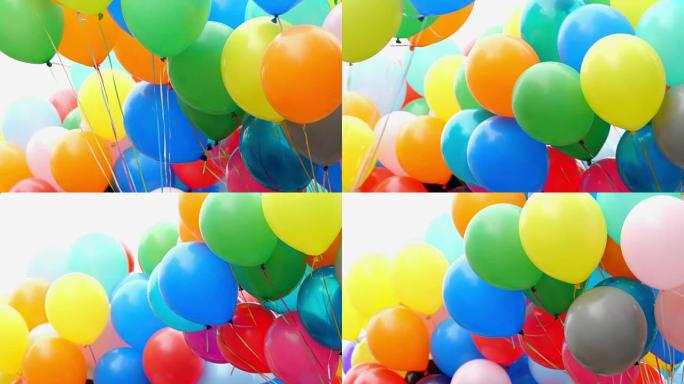 节日彩色氦气球