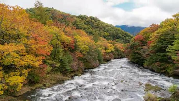 延时: 上龙祖从龙祖大桥与中禅寺日光日本to基湖一起坠落