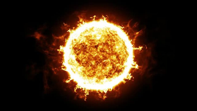 太阳有太阳的突起和爆炸。高清1080。循环动画。