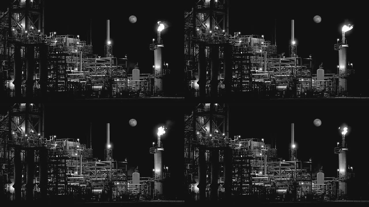 月球BW夜间炼油厂