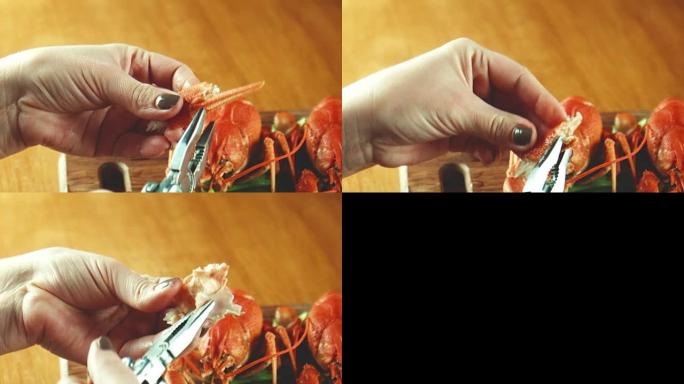 吃小龙虾，龙虾的过程