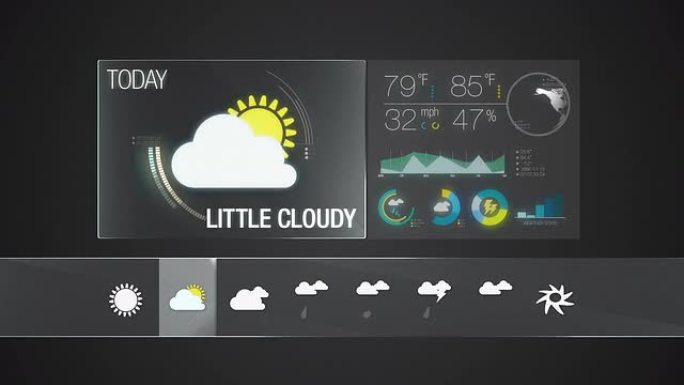 小多云，天气图标集动画。