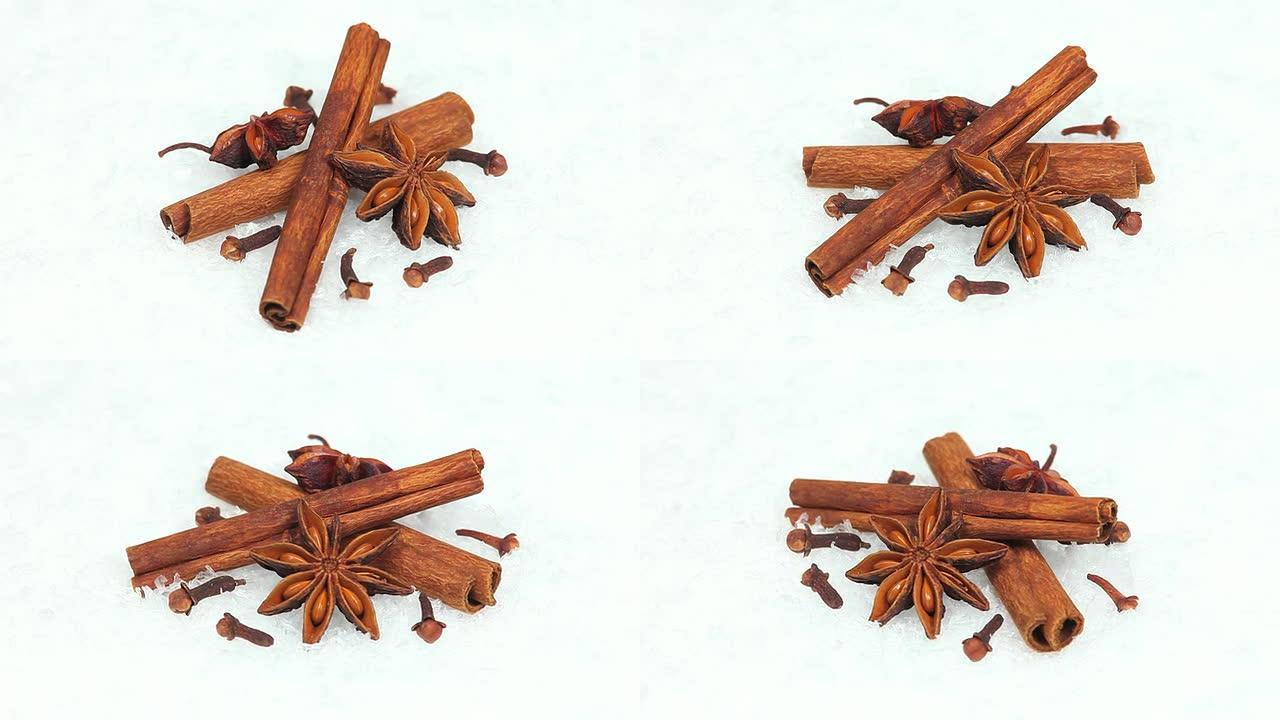肉桂棒和八角茴香