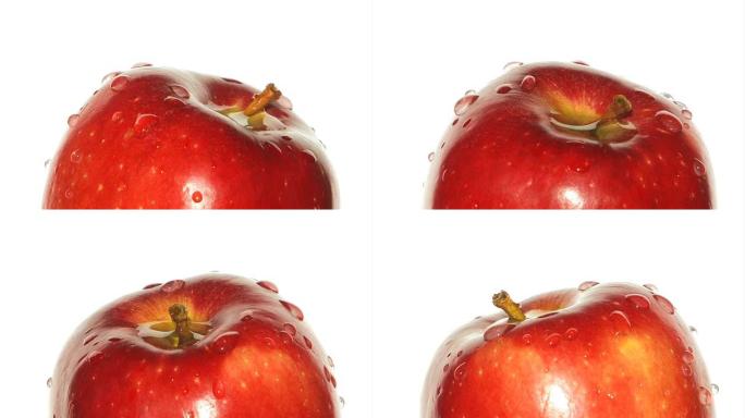 红苹果旋转-特写红苹果旋转