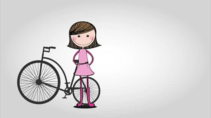 自行车和女孩