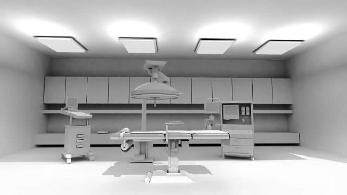 医院医疗外科诊所手术室，白色。