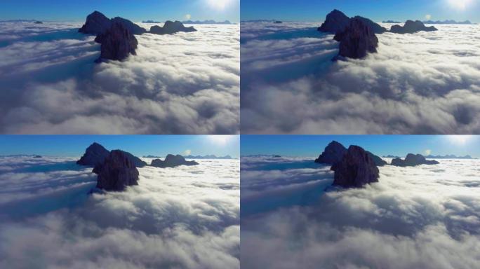 云层中的空中山脉