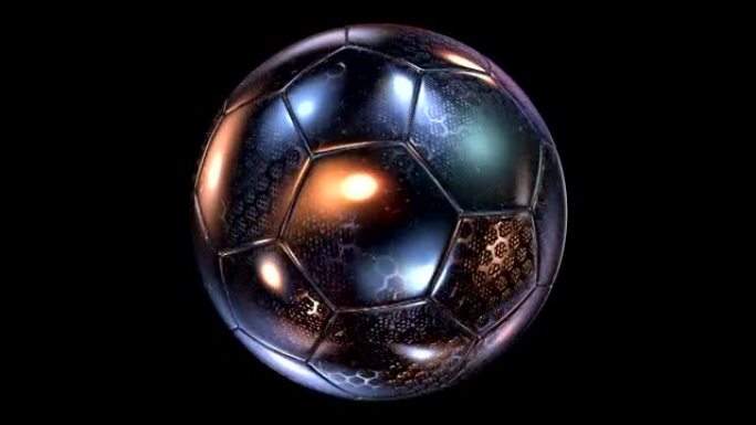 美丽的抽象旋转玻璃金属足球