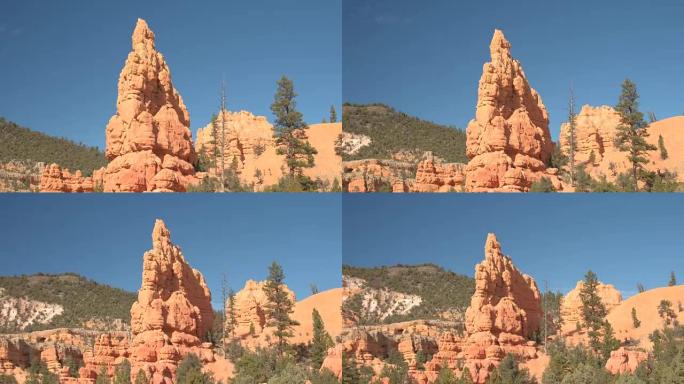 特写: 布莱斯峡谷国家公园风景如画的红岩hoodoo地层