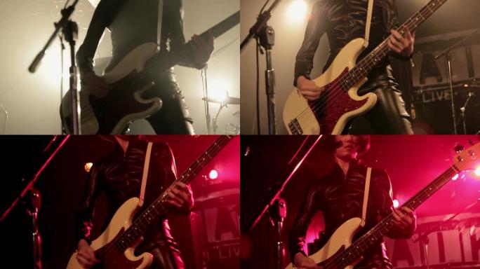 舞台上的女子摇滚乐队。