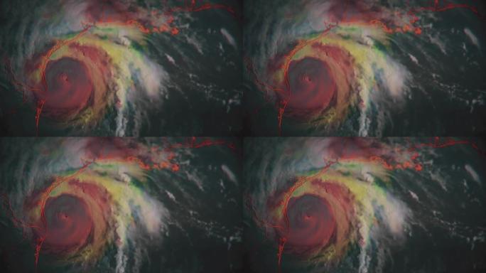 哈维飓风。(独特的雷达复合材料)