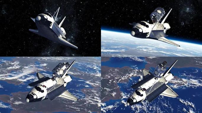 国际空间站的航天飞机和模块