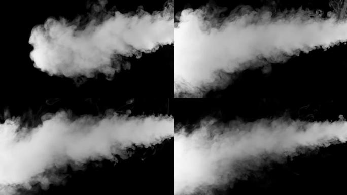 黑色背景上的浓蒸汽使用复合模式屏幕透明。