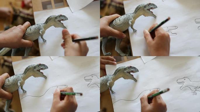 儿童画恐龙，近在咫尺高清。