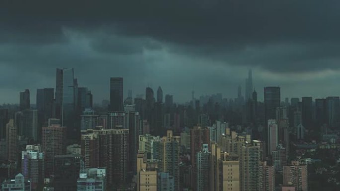 中国上海的降雨时间流逝