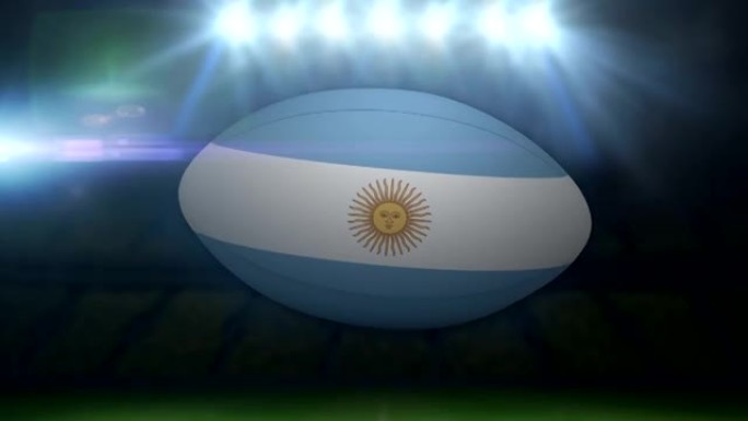体育场内闪烁的阿根廷橄榄球
