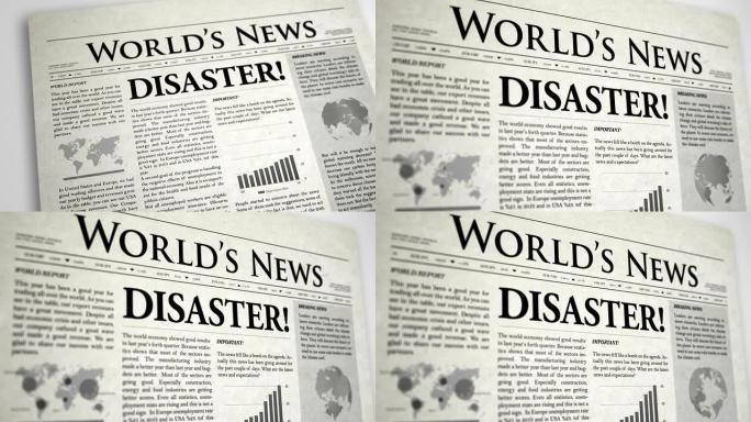 报纸标题：灾难报纸动画世界灾难来临