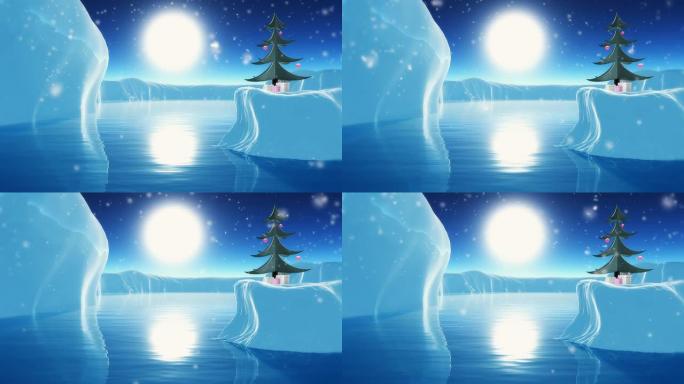 圣诞节背景。循环动画