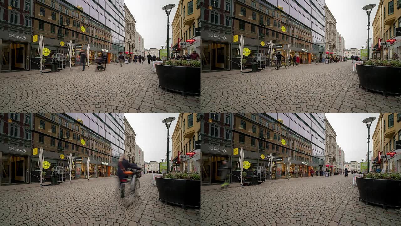马尔默市中心小广场Lilla Torg瑞典的延时