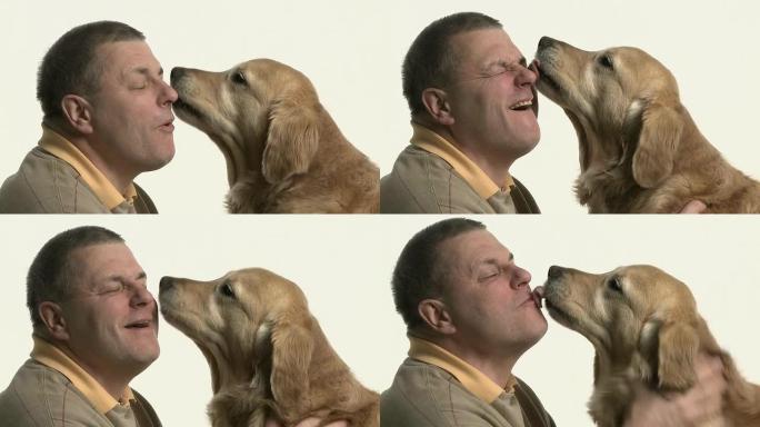 狗狗表达爱意亲吻