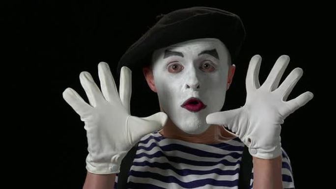 Mime恐惧2小丑被色背景吃惊震惊