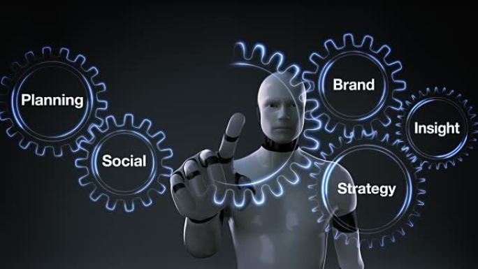规划、社交、品牌、洞察力、战略、机器人触摸 “研究” 的装备