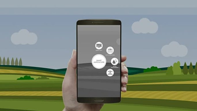 智能农业智能农业，信息图形图标智能手机，移动，物联网。4工业revolution.3。