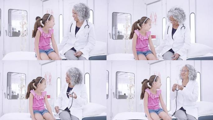 4K UHD: 女医师在考场与年轻女孩聊天