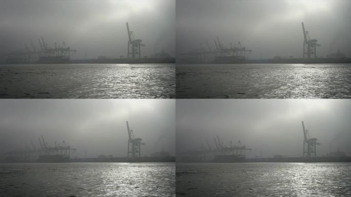 汉堡港海运码头港口轮船外贸易运输物流集装