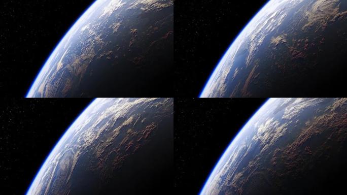 从太空看到地球的惊人景色。无缝循环。超高清。4K. 3840x2160。