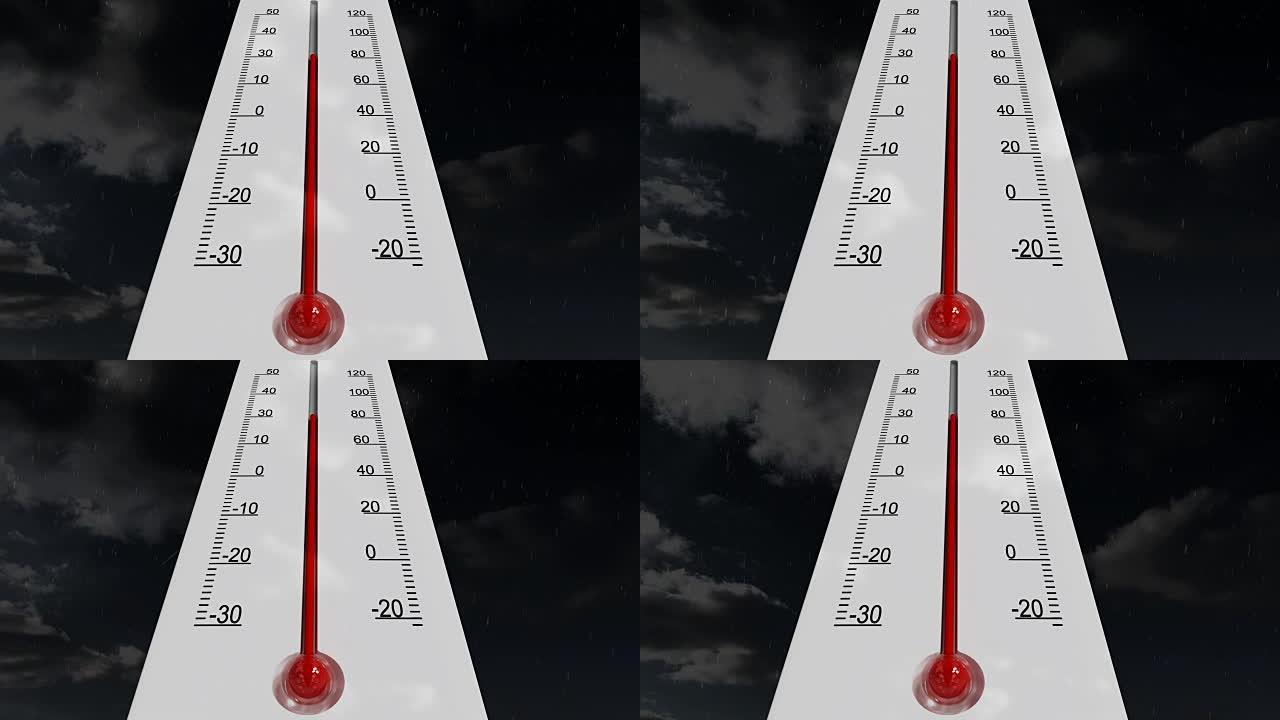 巨型温度计的数字复合视频