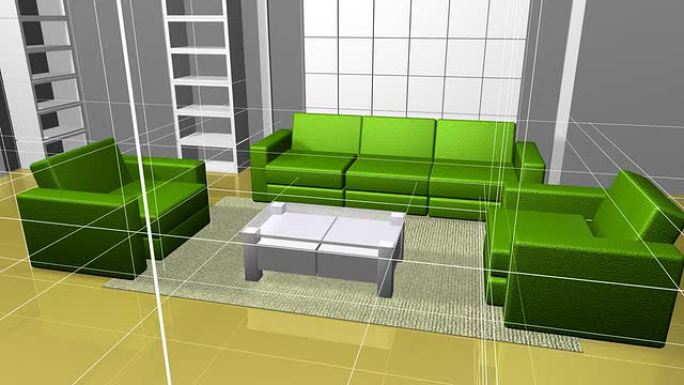 动画室内装饰效果3D渲染