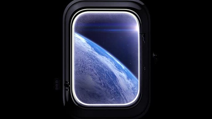 通过国际空间站的窗户可以看到地球。太空、地球、轨道、国际空间站、美国国家航空航天局