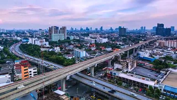 4K.泰国曼谷市的延时城市景观