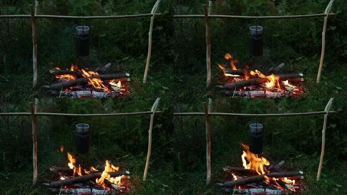 篝火上的一锅粥篝火上的一锅粥野餐