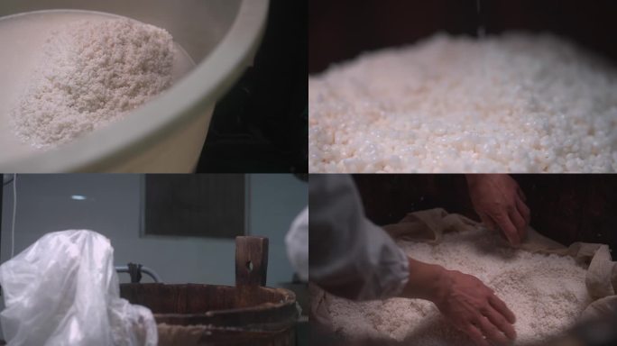 传统美食制作原料准备洗米淘米滤干过程