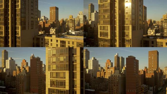 拍摄于美国纽约市市长。高大的高楼大厦和高大的大厦
